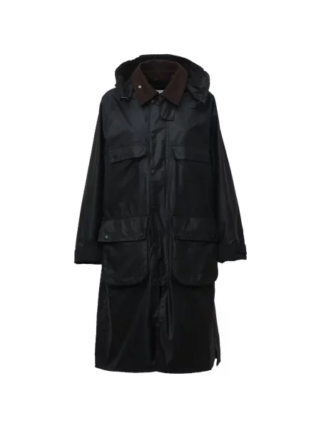 Κερωμένος μακρύς μπουφάν Barbour μαύρο