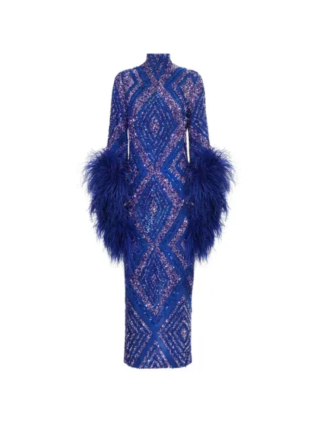 Rochie maxi Taller Marmo cu paiete albastru