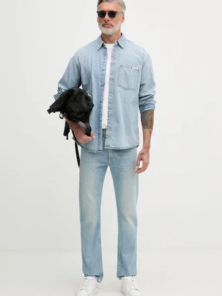 Calvin Klein Jeans rifle rovné pánske modrá