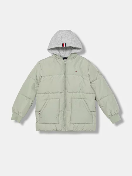 Tommy Hilfiger Detská páperová bunda zelená
