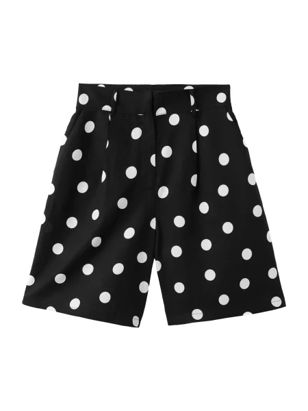 MANGO Pantaloni cutați ABREI negru alb