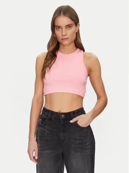 Karl Kani топ Cropped Fit розов