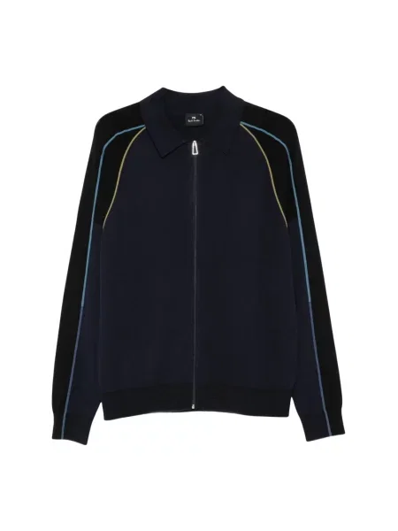 Kardigan Paul Smith w paski z paskiem niebieski