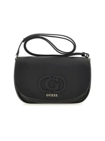 Lniana torebka Guess czarna