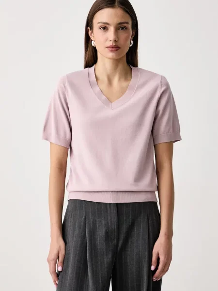 United Colors of Benetton πλεκτό t-shirt γυναικείο ροζ