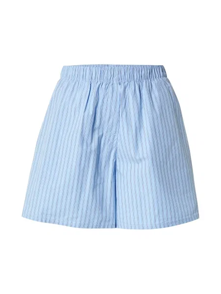 WEEKDAY Pantaloni Jess albastru alb