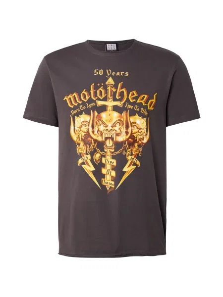 AMPLIFIED Tricou MOTORHEAD GOLD CREST maro / galben / galben închis / metalic gri