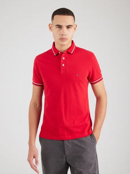 TOMMY HILFIGER Tricou roșu / roșu vin alb
