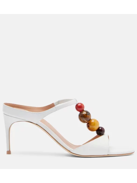Papuci tip mules Malone Souliers din piele alb