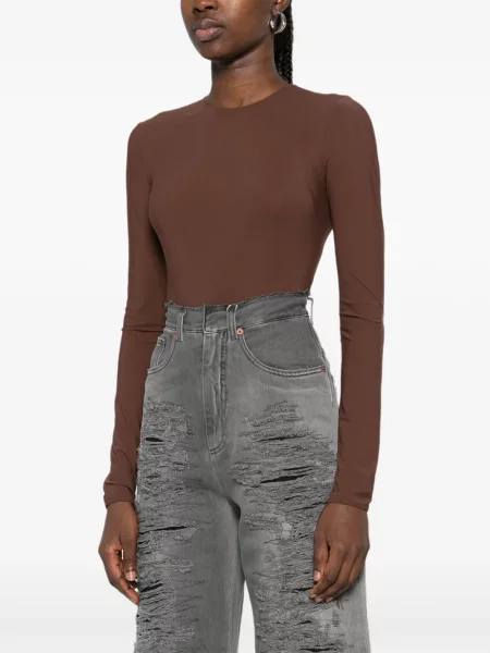 Długi body Maison Margiela brązowy
