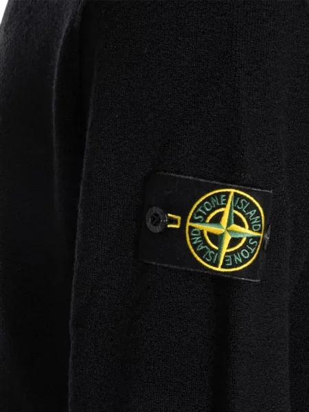 Вълнен пуловер Stone Island камъни черно