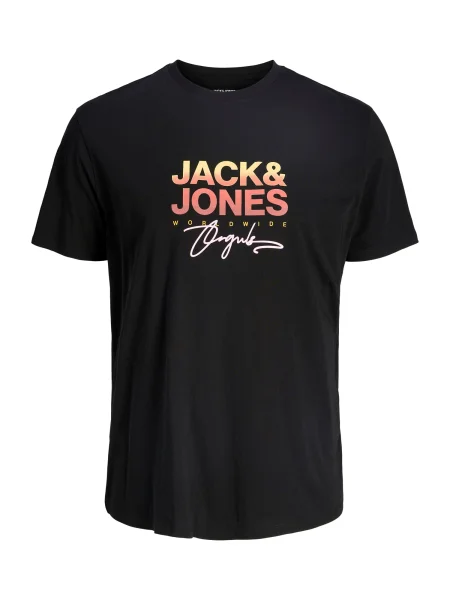 Jack & Jones Plus Tričko JORCanggu žlutá / světle růžová / karmínově červené černá