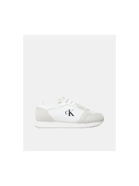 Calvin Klein Jeans Sneakersy Retro Runner Sock Lace Up Ny-Su biela