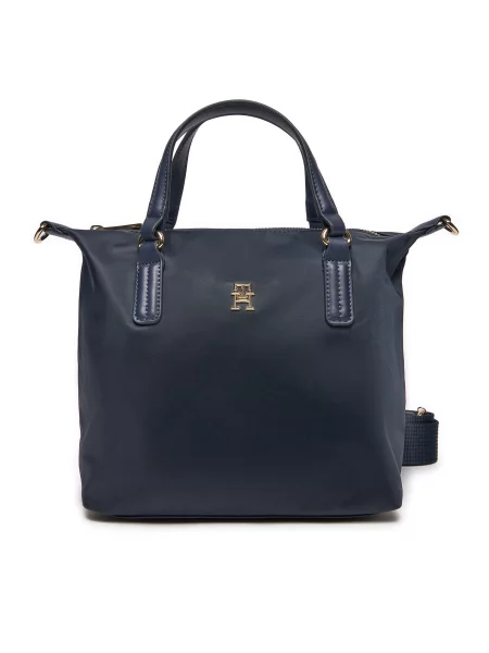 Tommy Hilfiger Táska Poppy Th Small Tote Sötétkék fekete
