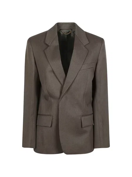 Sacou Victoria Beckham din țesătură twill verde