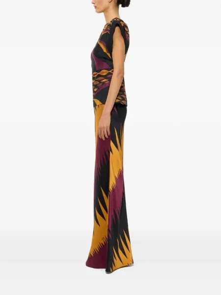 Top Pucci de mătase cu imagine negru