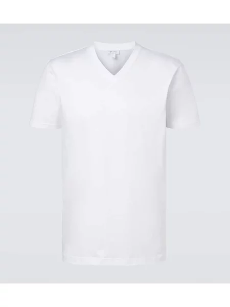 Tricou Sunspel din jerseu alb