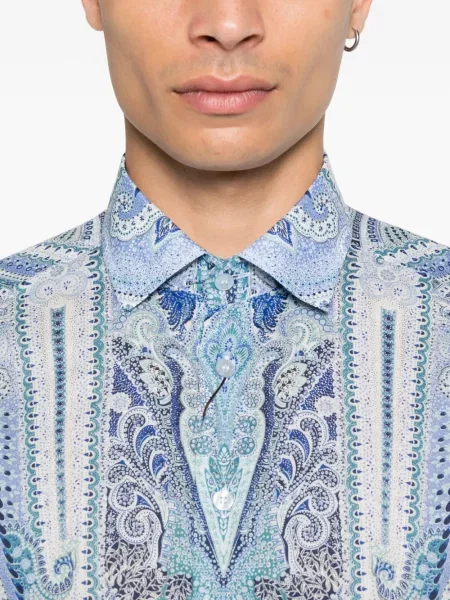 Cămașă Etro cu imagine cu model paisley alb