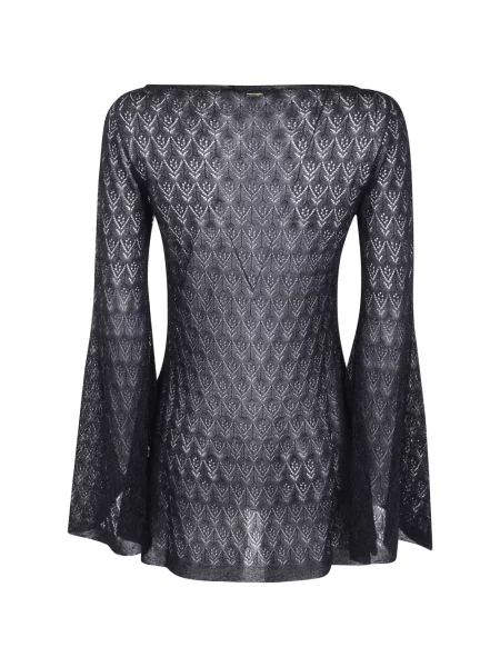 Top Twinset evazat cu maneci evazate negru
