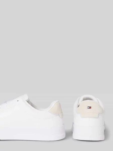 Sneakersy niskie z mieszanki skóry Tommy Hilfiger białe