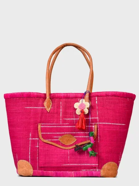 Le Comptoir de la plage Пляжна сумка Manjopika_Fucsia Солома рожевий