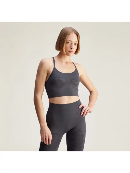 Adidas by Stella McCartney Sportovní podprsenka Stella McCartney TrueStrength Šedá bílá