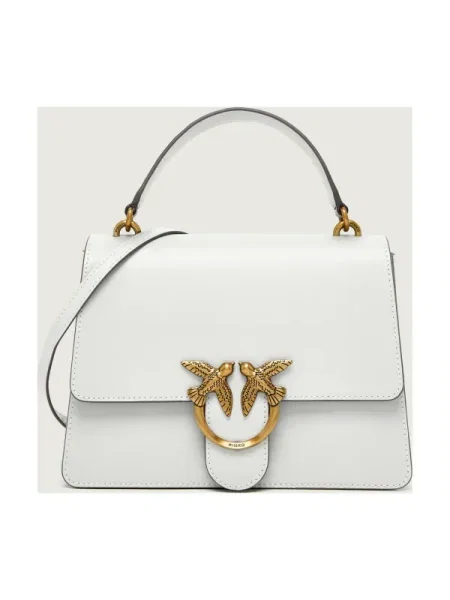 Geanta de piele Pinko din piele gri