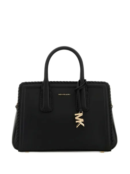 Geanta crossbody Michael Michael Kors tricotate de costum cu dungi maro