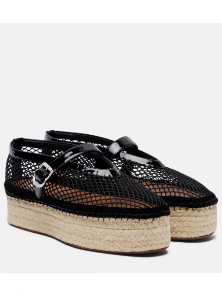 Espadrile Alaïa din piele de plasă negru