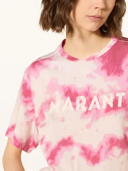 Marant Étoile Jerseyové Polo Tričko Isalyne fuchsiová / krémová
