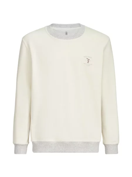 Hanorac Brunello Cucinelli cu broderie din material terry