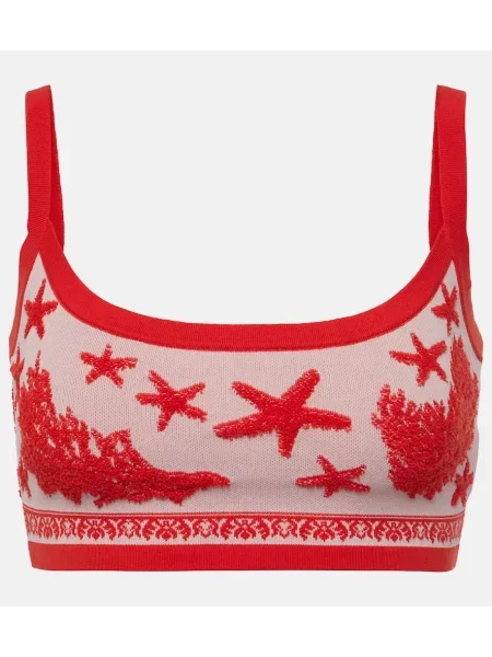 Cropp top Versace din jacard roșu