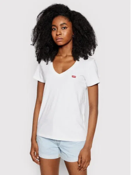 Levi's® Tricou Perfect V-Neck Tee alb