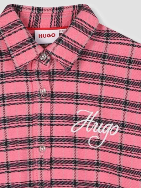 Детская рубашка Hugo розовая