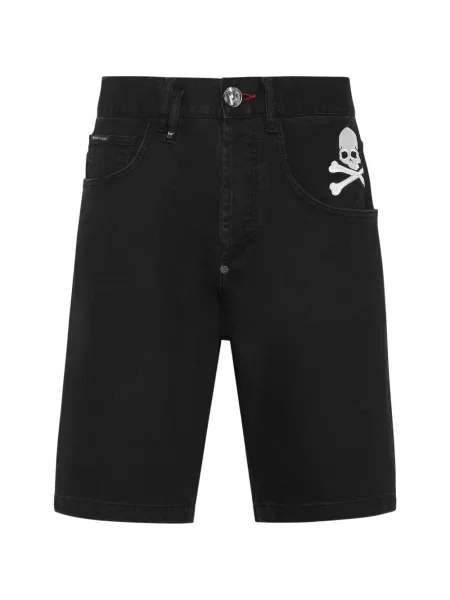 Pantaloni scurți din denim Philipp Plein negru