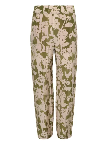 Pantaloni Victoria Beckham cu model floral cu imagine verde