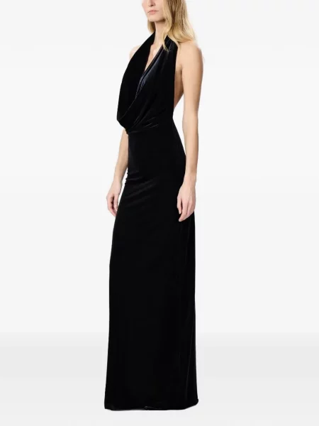 Rochie maxi Amazuìn cu gât halter negru