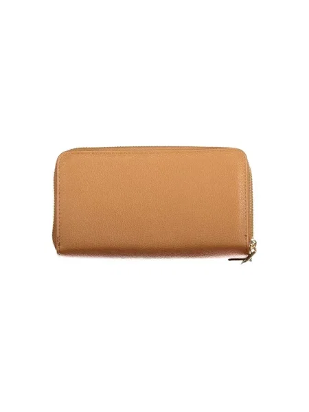 Lniany portfel Valentino Bags brązowy