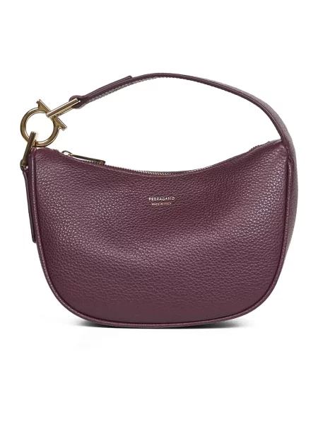 Torebka skórzana Ferragamo fioletowa