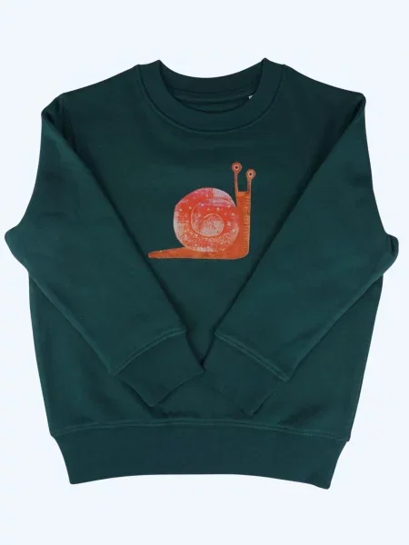 MelaDi Sweater majica Rote Schnecke' zelena