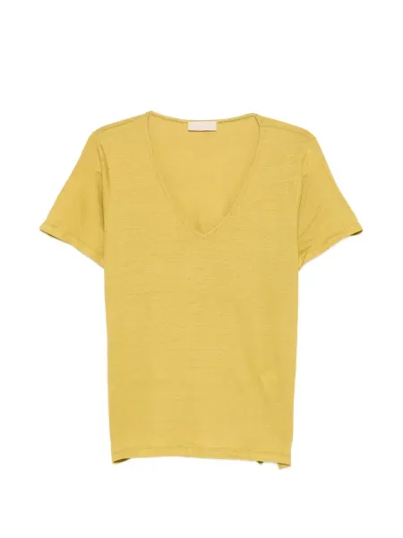 Scurt tricou Momoni de in cu decolteu în V galben