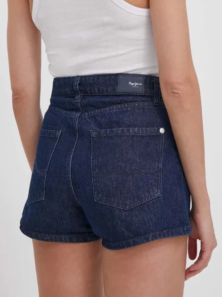 Короткие джинсовые шорты Pepe Jeans a-силуэта синие