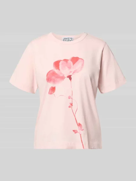 T-shirt z okrągłym dekoltem i nadrukiem z motywem Jake*s Studio Woman różowa