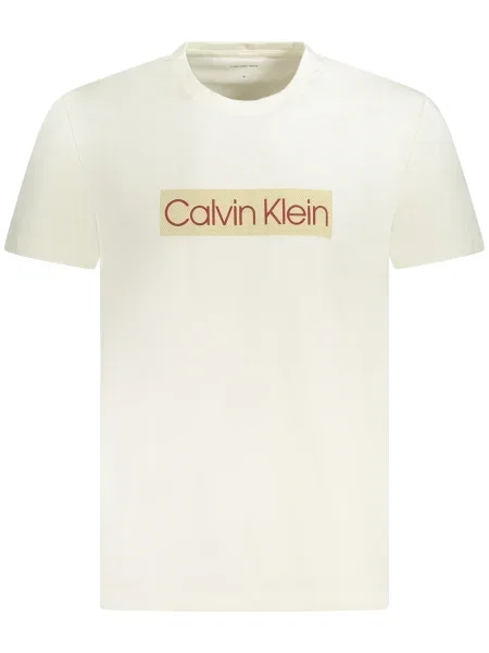 Тениска Calvin Klein Jeans с принт бяло