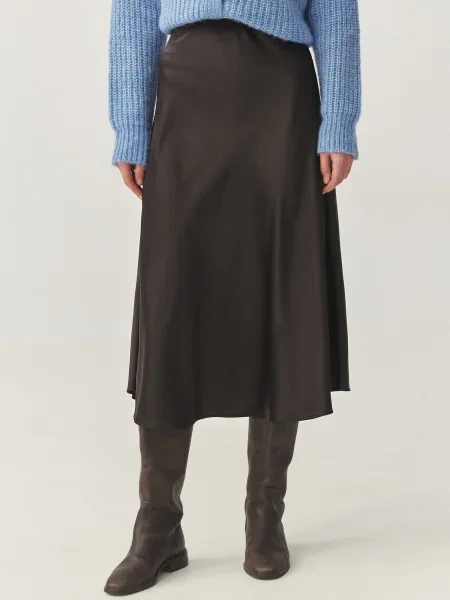 TATUUM Fustă SATINI 4 ciocolatiu