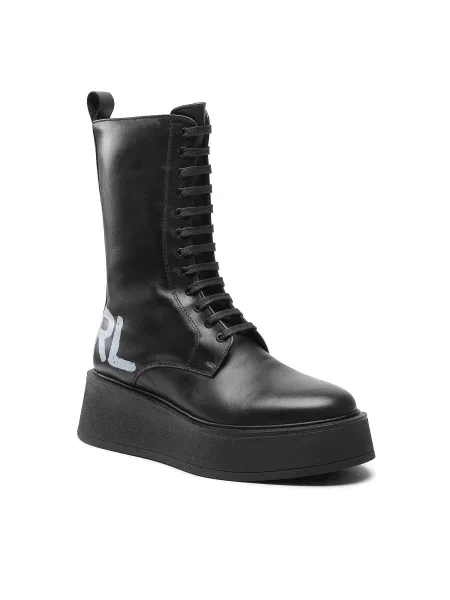 Zimske čizme KARL LAGERFELD Black Lthr crna