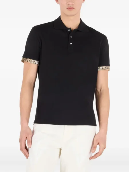 Raštuota polo marškinėliai Roberto Cavalli juoda