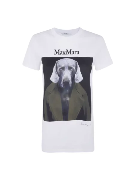 Koszulka Max Mara z nadrukiem biała