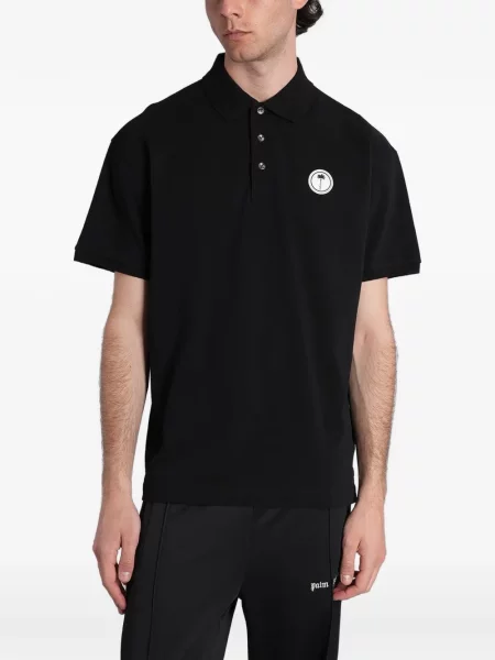 Tricou polo Palm Angels cu autograf negru