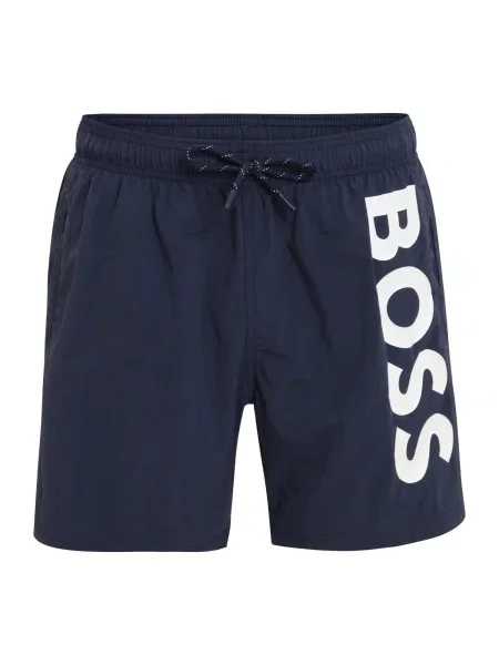 BOSS Plavecké šortky Octopus marine modrá bílá